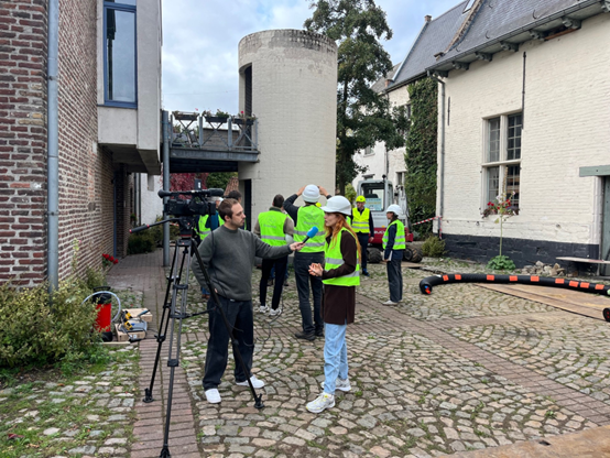 Ecopower Project Manager Colette Van Loy explains the project to the press.